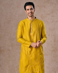 Manyavar Men Mehndi Green Opulence Kurta Pajama