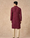 Manyavar Men Wine Silk Kurta Pajama