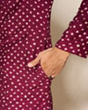 Manyavar Men Wine Silk Kurta Pajama