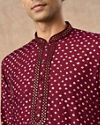 Manyavar Men Wine Silk Kurta Pajama