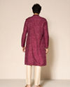 Manyavar Men Wine Silk Kurta Pajama