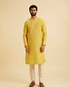 Manyavar Men Radiant Mustard Kurta Pajama Set