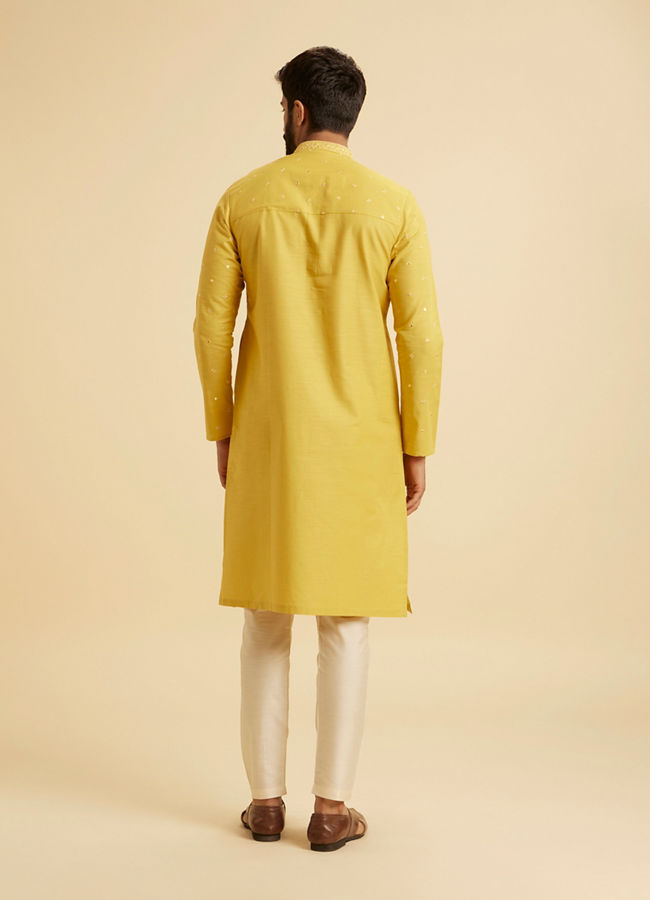 Manyavar Men Radiant Mustard Kurta Pajama Set
