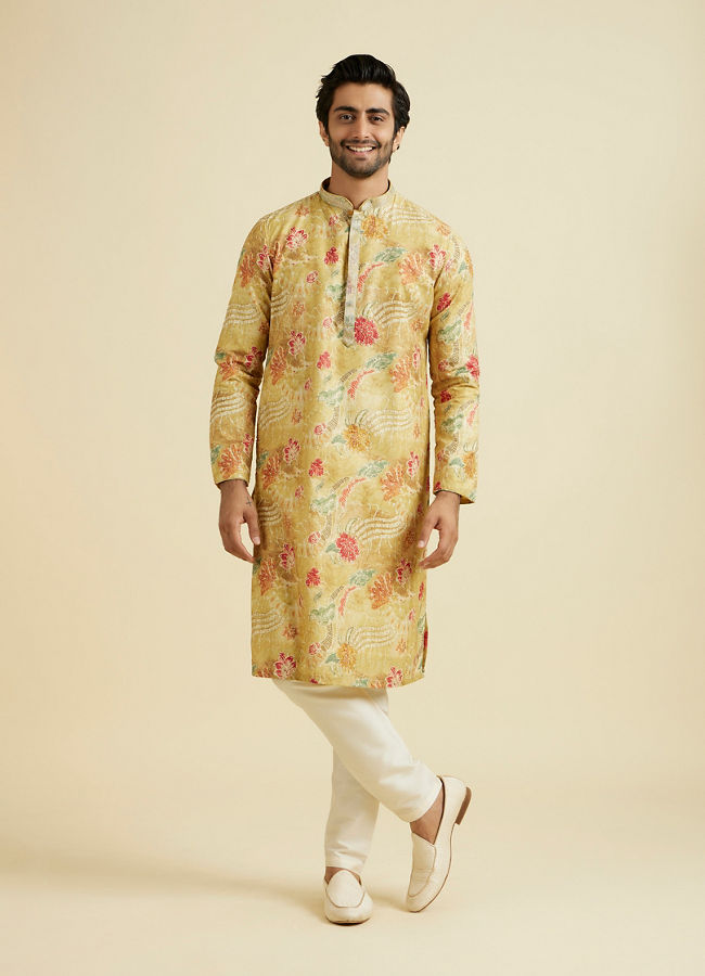 Manyavar Men Sun-Kissed Yellow Festive Kurta Pajama