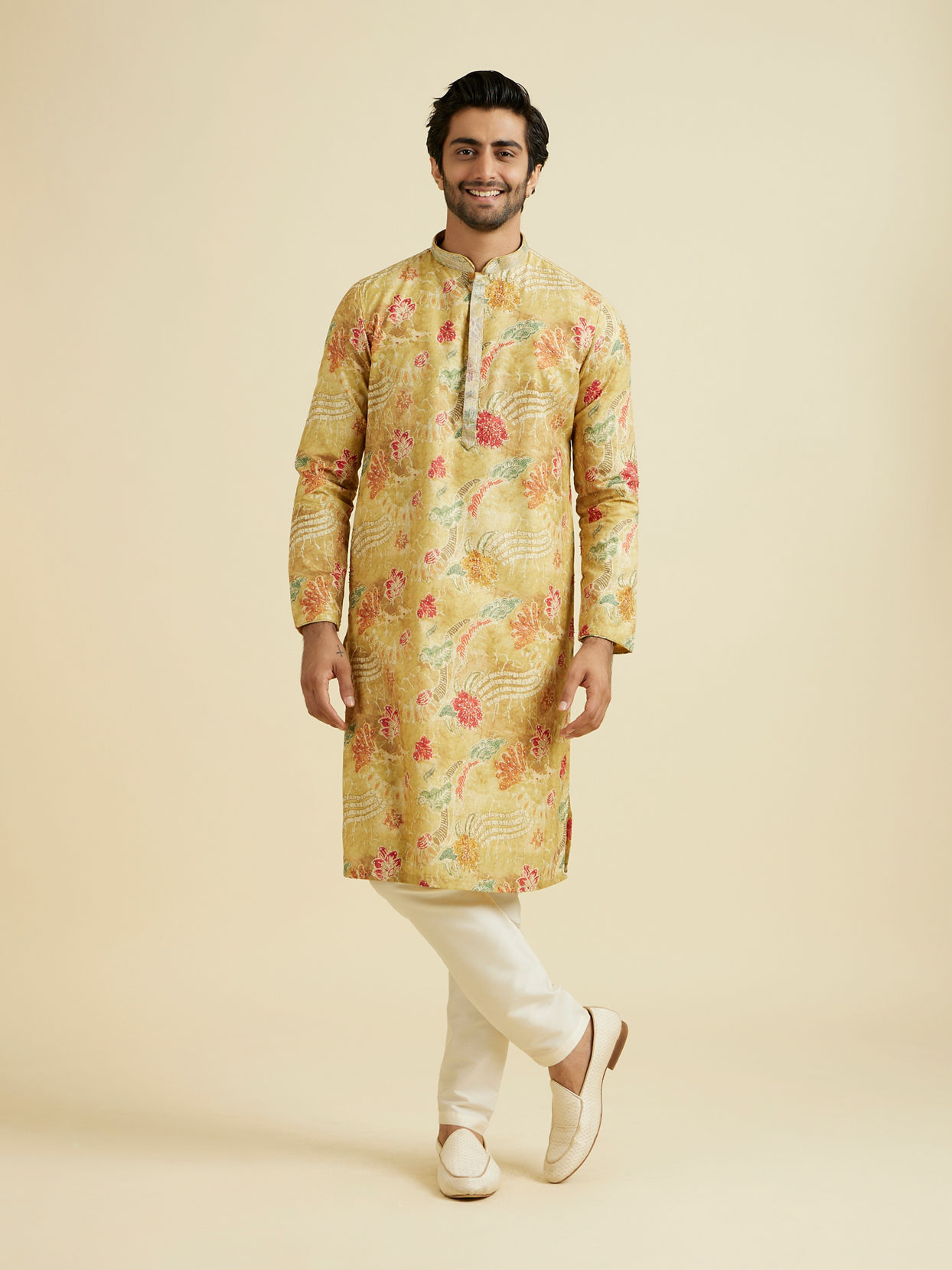 Manyavar Men Sun-Kissed Yellow Festive Kurta Pajama