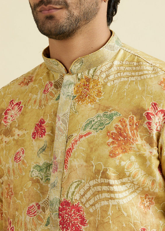 Manyavar Men Sun-Kissed Yellow Festive Kurta Pajama