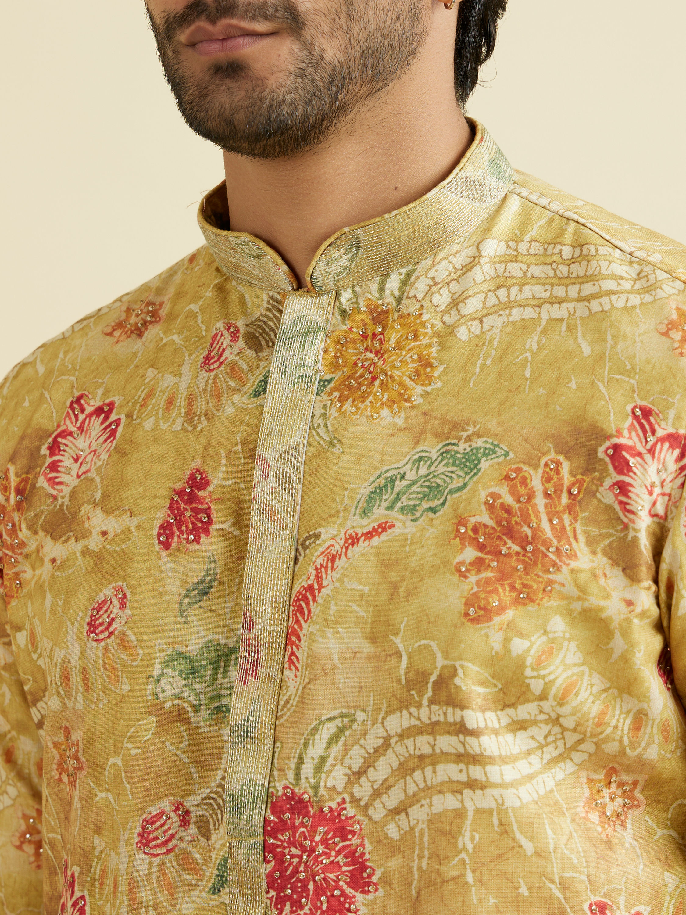 Manyavar Men Sun-Kissed Yellow Festive Kurta Pajama
