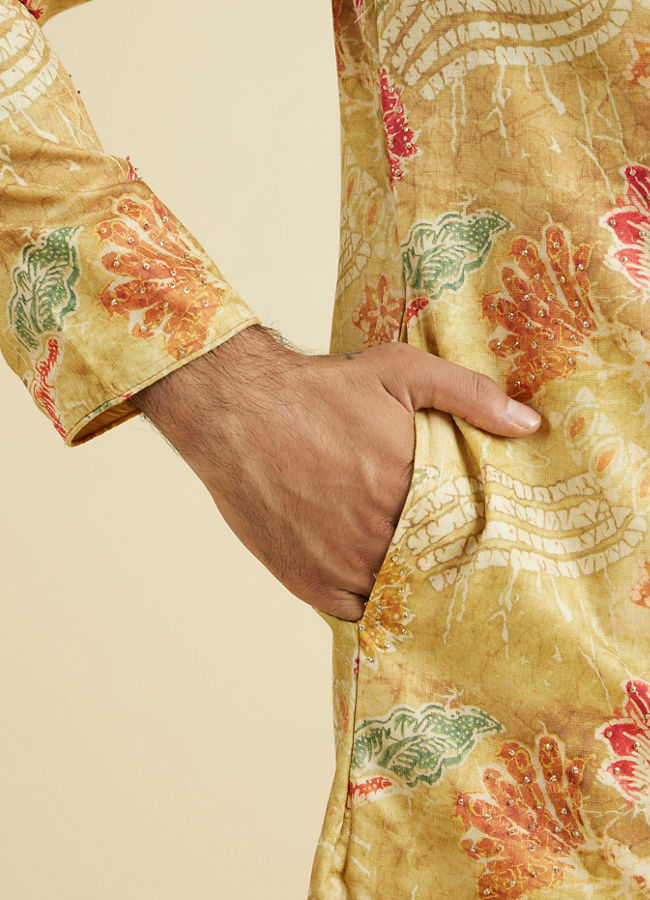 Manyavar Men Sun-Kissed Yellow Festive Kurta Pajama