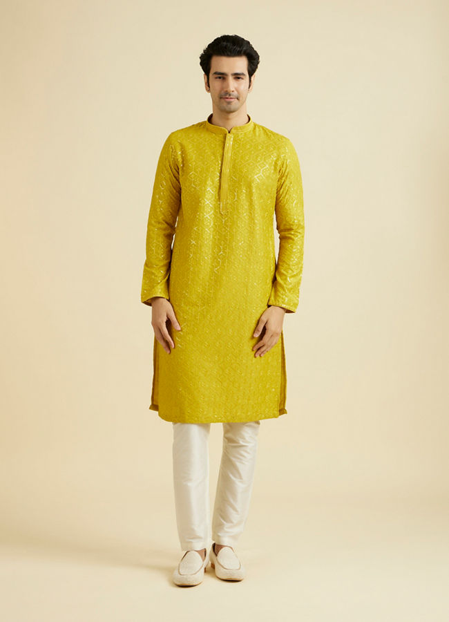Manyavar Men Green Enigma Kurta Pajama