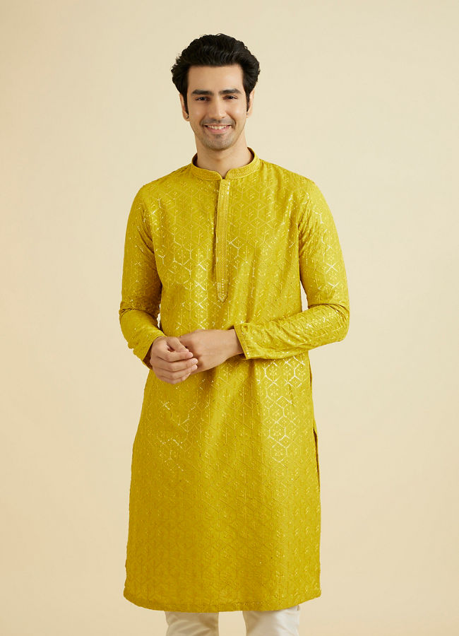 Manyavar Men Green Enigma Kurta Pajama