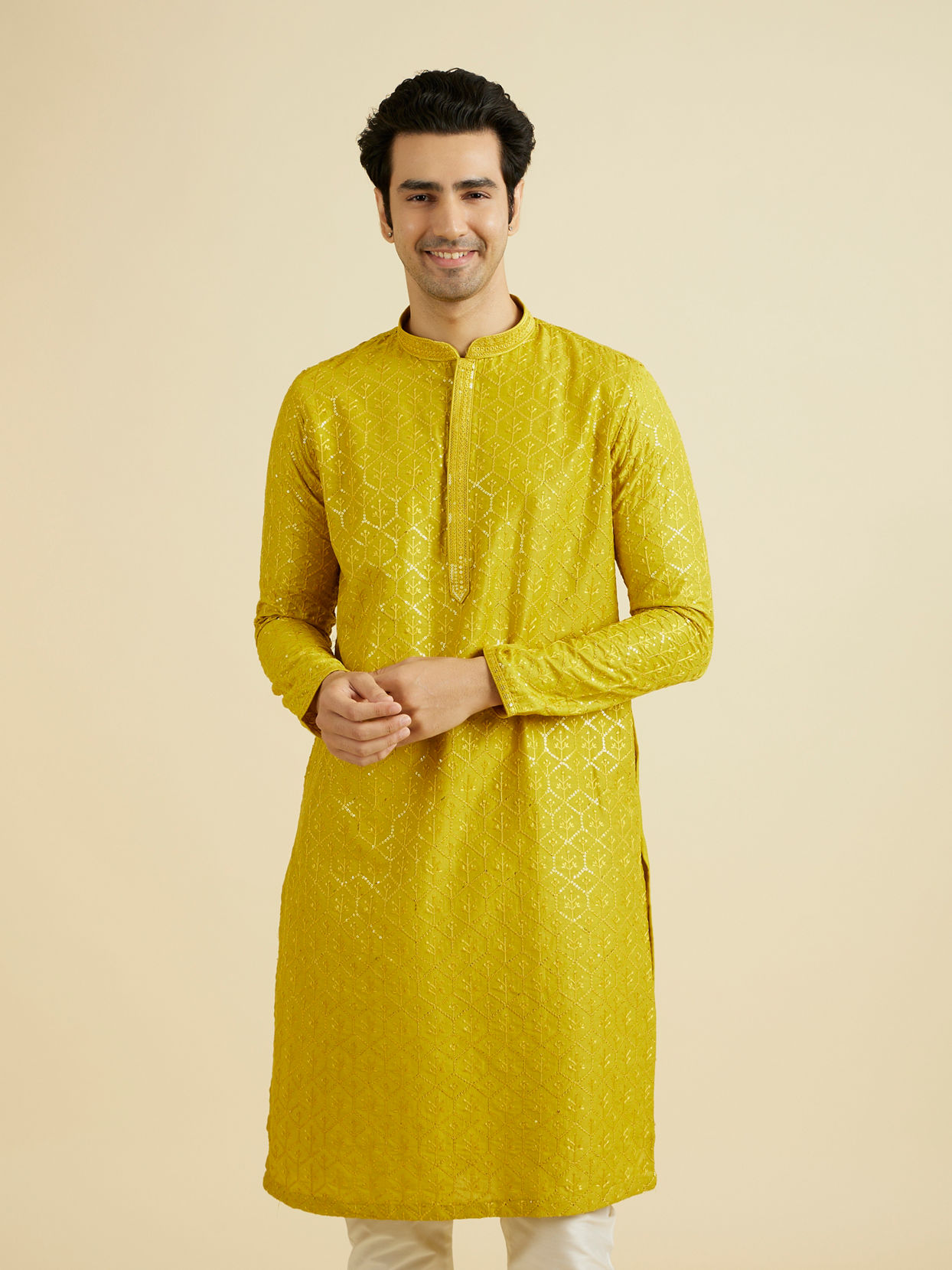 Manyavar Men Green Enigma Kurta Pajama