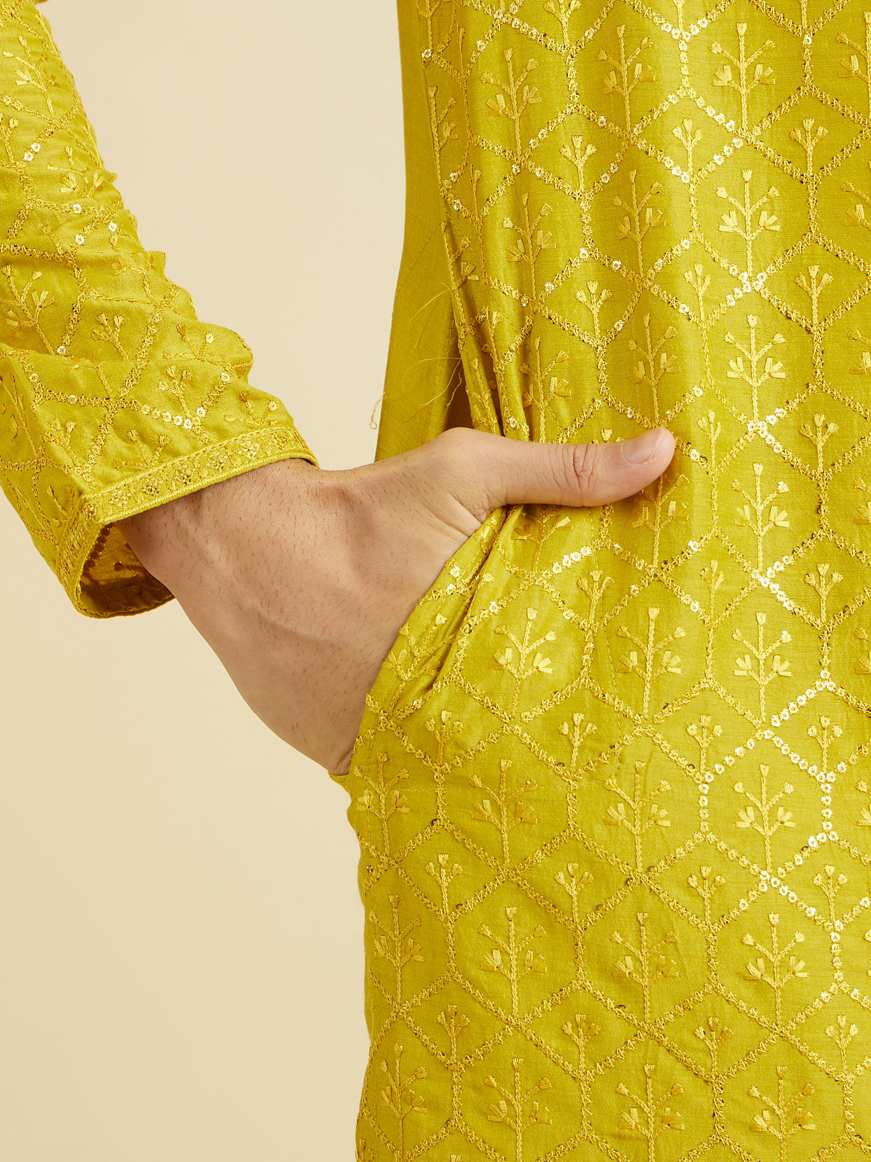 Manyavar Men Green Enigma Kurta Pajama