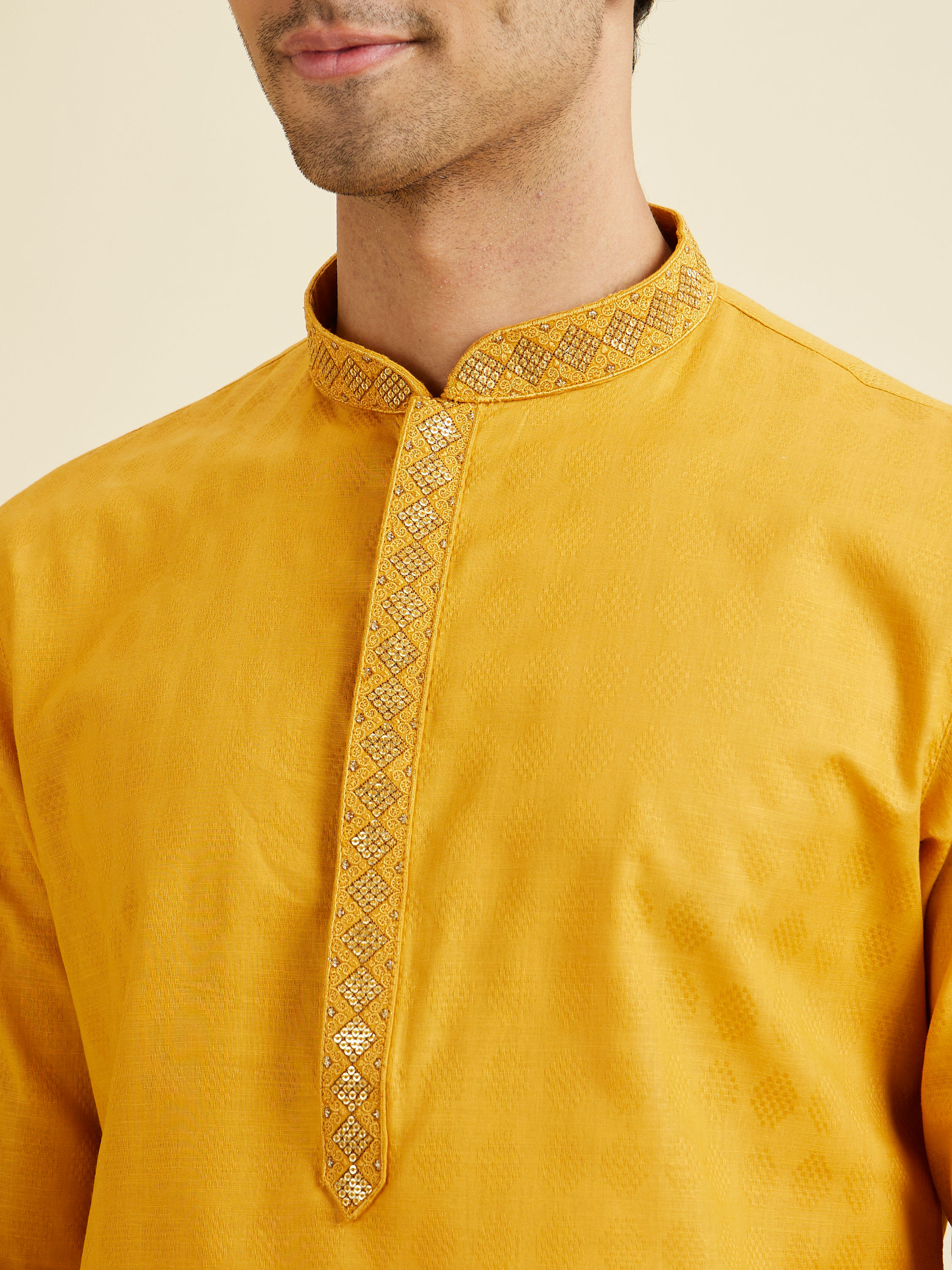 Manyavar Men Sunset Gold Delight Kurta Pajama
