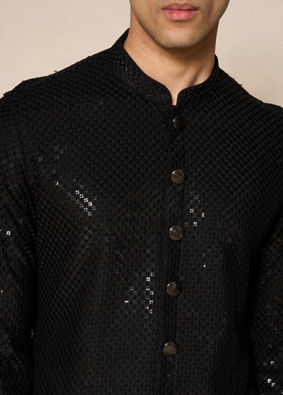 Manyavar Men Black Elegance Kurta Pajama