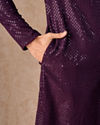 Manyavar Men Wine Viscose Kurta Pajama