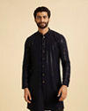 Manyavar Men Radiant Dark Blue Kurta Pajama