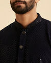 Manyavar Men Radiant Dark Blue Kurta Pajama