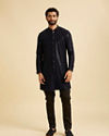 Manyavar Men Radiant Dark Blue Kurta Pajama