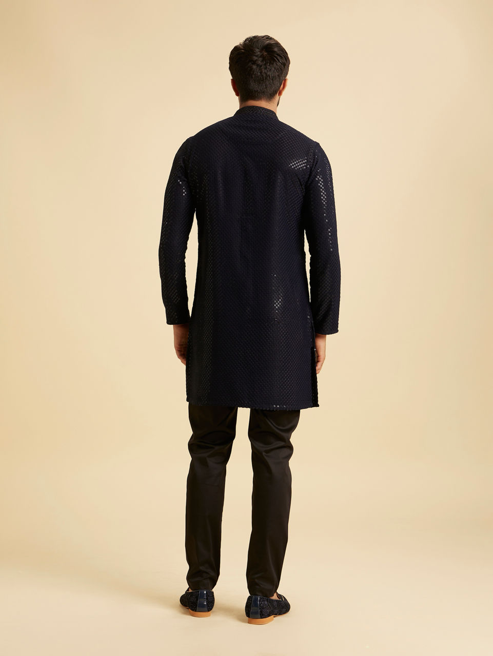 Manyavar Men Radiant Dark Blue Kurta Pajama