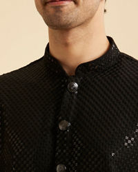Manyavar Men Black Elegance Kurta Pajama