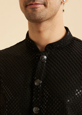 Manyavar Men Black Elegance Kurta Pajama