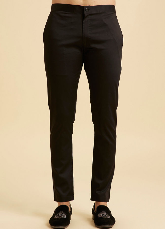 Manyavar Men Black Elegance Kurta Pajama
