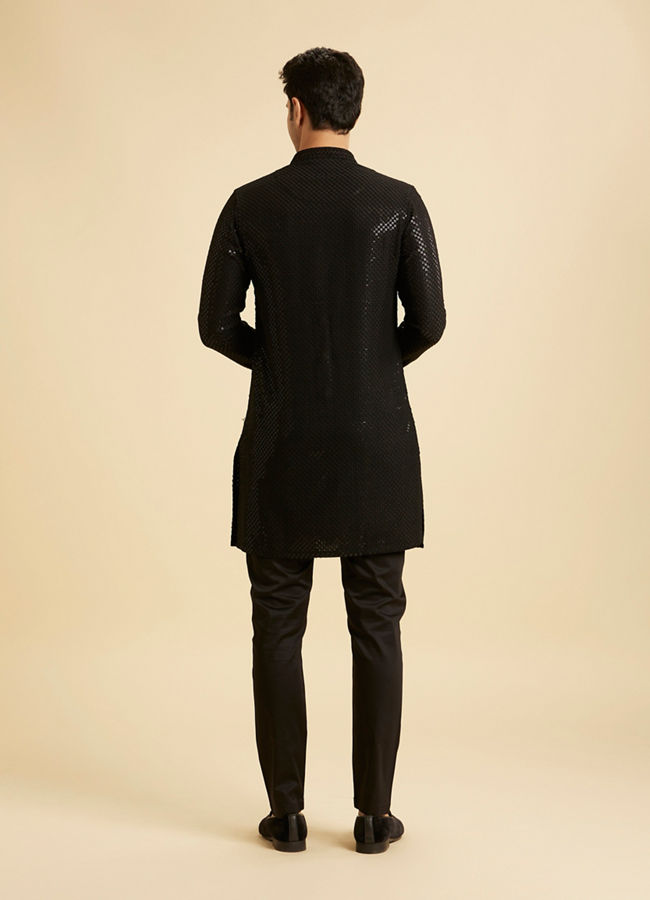 Manyavar Men Black Elegance Kurta Pajama