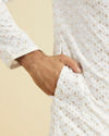 Manyavar Men Elegant White Cotton Kurta Pajama