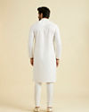 Manyavar Men Elegant White Cotton Kurta Pajama