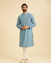 Manyavar Men Teal Blue Elegance Kurta Pajama