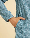 Manyavar Men Teal Blue Elegance Kurta Pajama