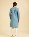 Manyavar Men Teal Blue Elegance Kurta Pajama