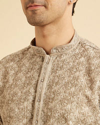Manyavar Men Olive Green Exquisite Kurta Pajama