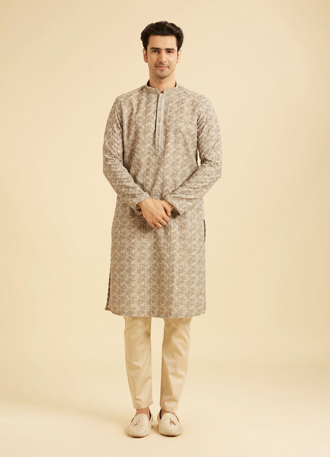 Manyavar Men Olive Green Exquisite Kurta Pajama