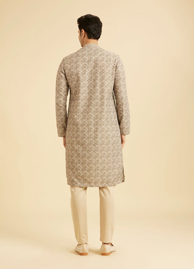 Manyavar Men Olive Green Exquisite Kurta Pajama
