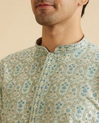Manyavar Men Light Mid Green Festive Kurta Pajama