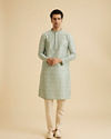 Manyavar Men Light Mid Green Festive Kurta Pajama