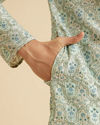 Manyavar Men Light Mid Green Festive Kurta Pajama