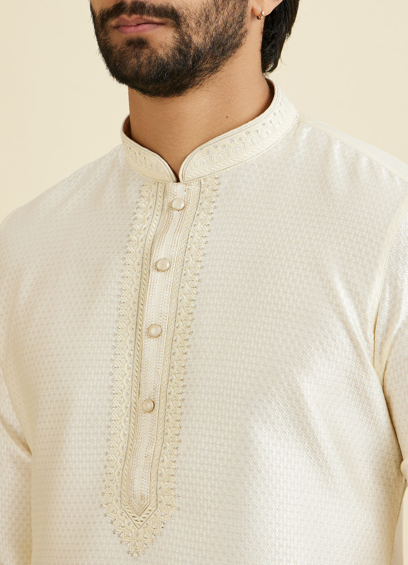 Manyavar Men Creamy Delight Kurta Pajama