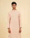 Pink Blended Cotton Kurta Pajama