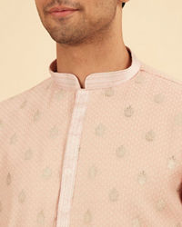 Manyavar Men Pink Blended Cotton Kurta Pajama