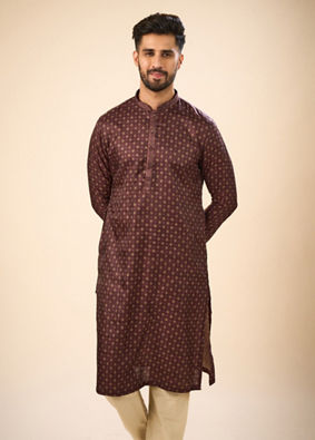 Manyavar Men Exquisite Brown Kurta Pajama