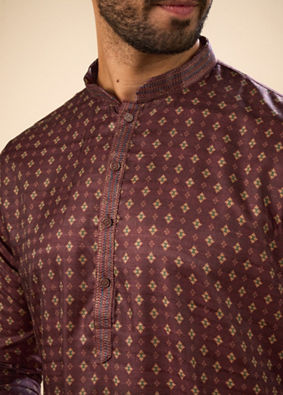 Manyavar Men Exquisite Brown Kurta Pajama