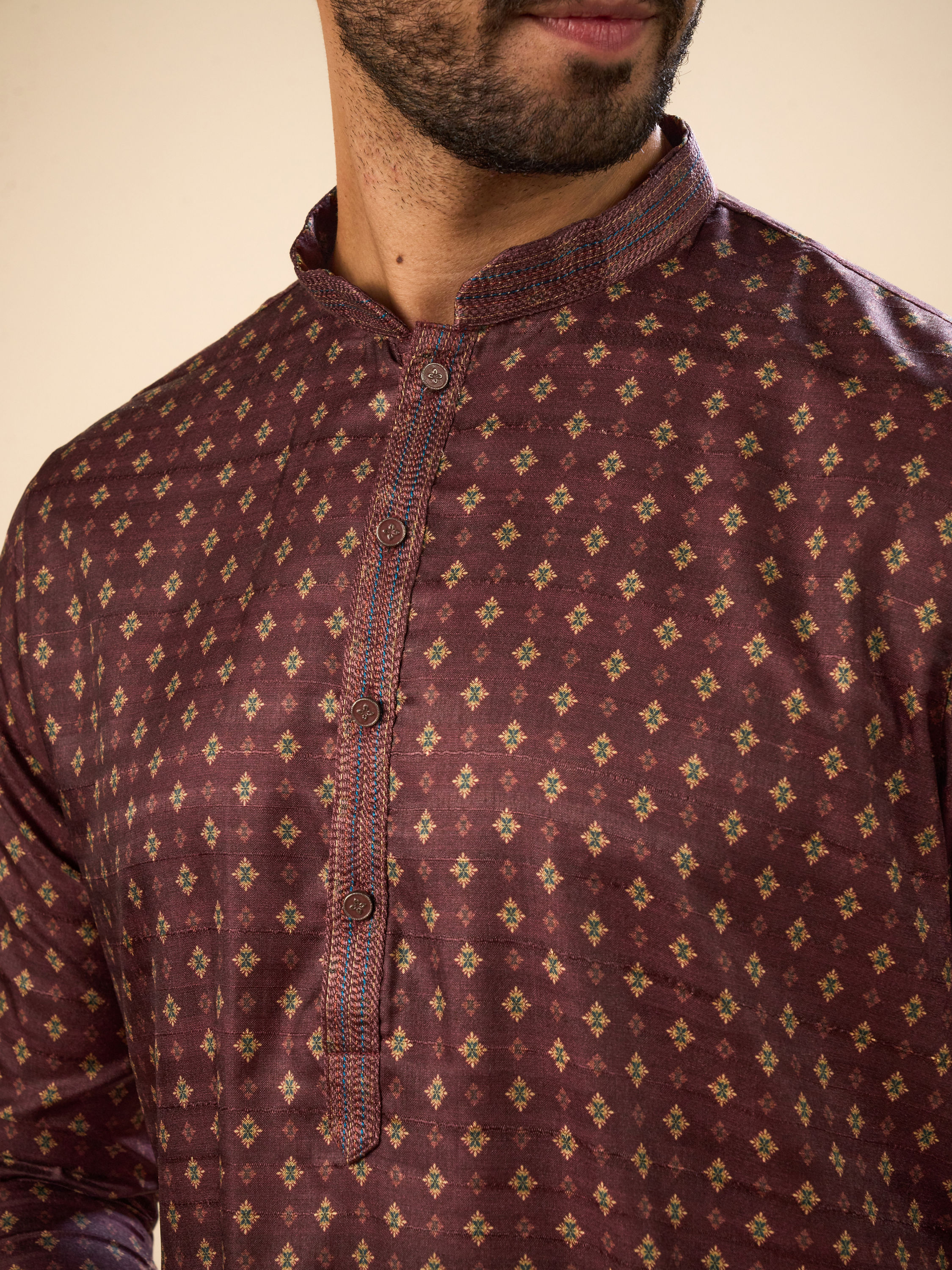 Manyavar Men Exquisite Brown Kurta Pajama