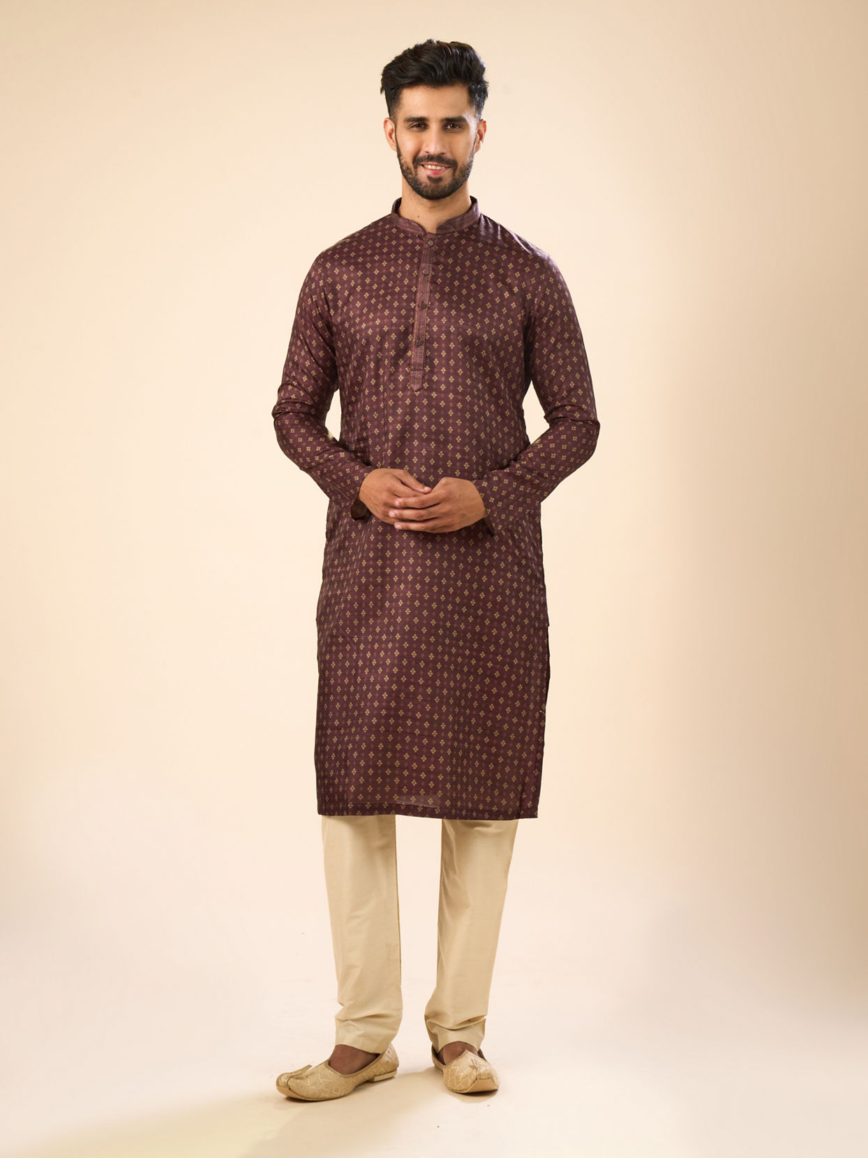 Manyavar Men Exquisite Brown Kurta Pajama