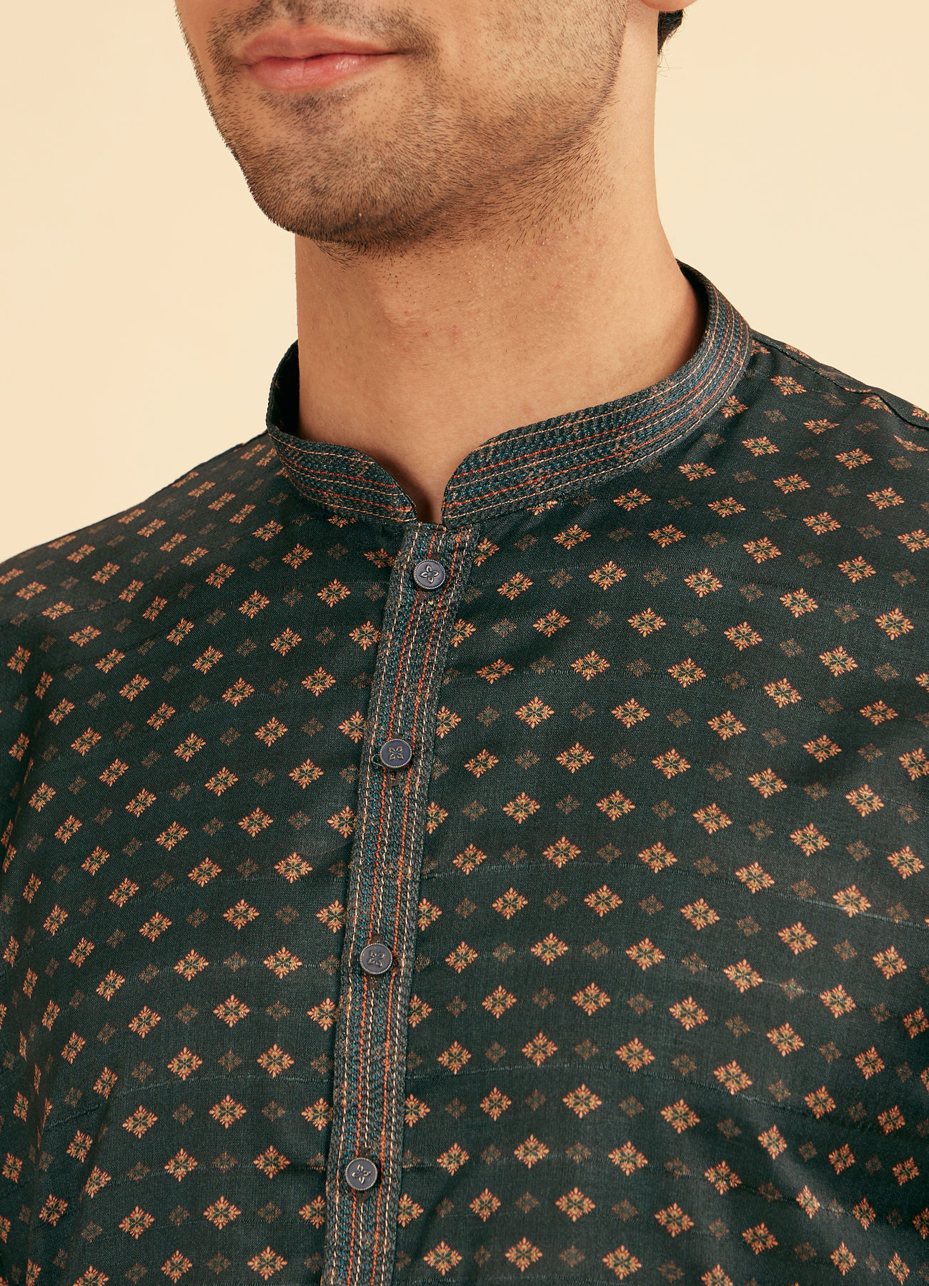 Manyavar Men Teal Green Elegance Kurta Pajama