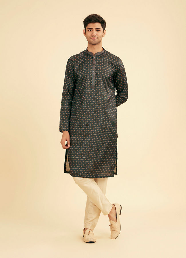 Manyavar Men Teal Green Elegance Kurta Pajama