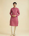 Manyavar Men Radiant Rani Pink Ensemble Kurta Pajama