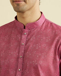 Manyavar Men Radiant Rani Pink Ensemble Kurta Pajama