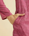 Manyavar Men Radiant Rani Pink Ensemble Kurta Pajama